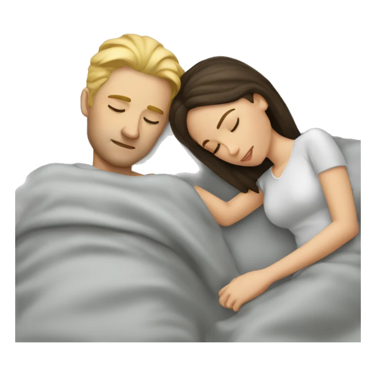 Blond man and brunette woman asleep sticker