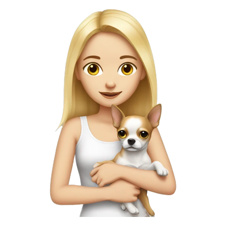 White girl with chihuahua  sticker