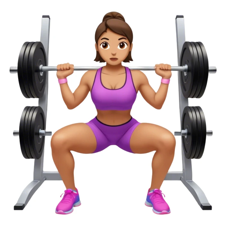 A woman is performing squats in the gym.

 sticker