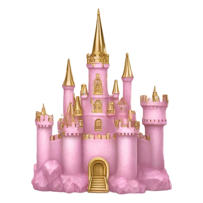 Pink opal crystal gemstone castle gold accent sticker