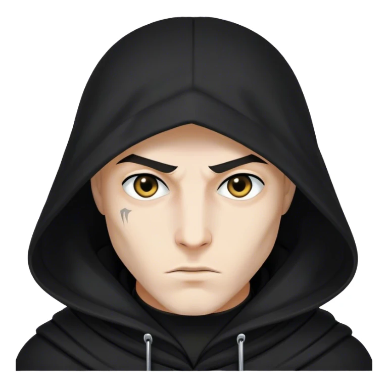 A hooded assassin in black, only his piercing eyes visible sticker
