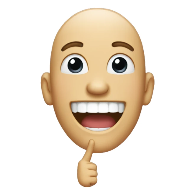 person laughing with mouth open and pointing finger sticker