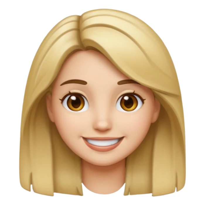 Brunette female emoji with blonde highlights  sticker