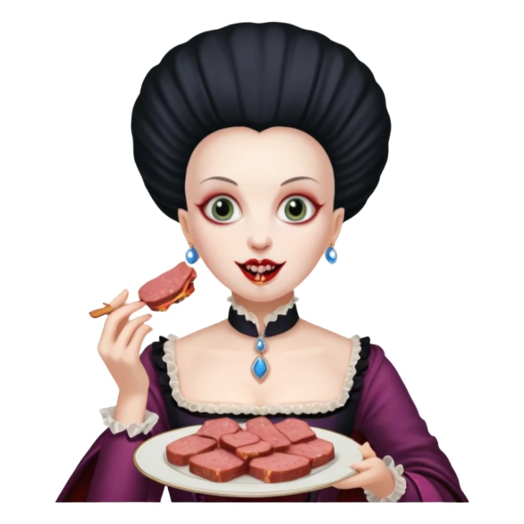 marie antoinette vampire eating spam meat sticker