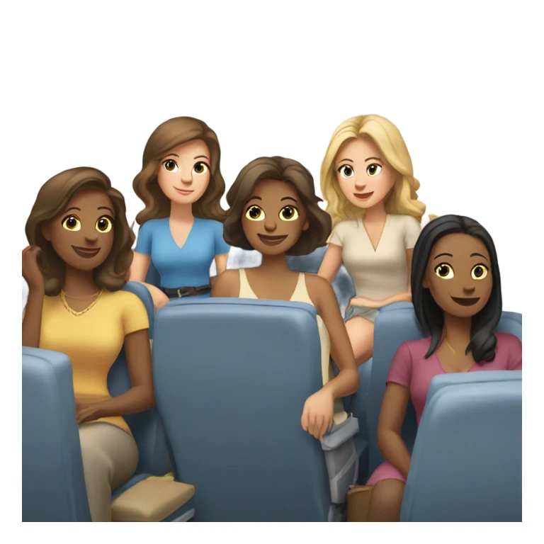 Group of Caucasian women on a airplane  sticker