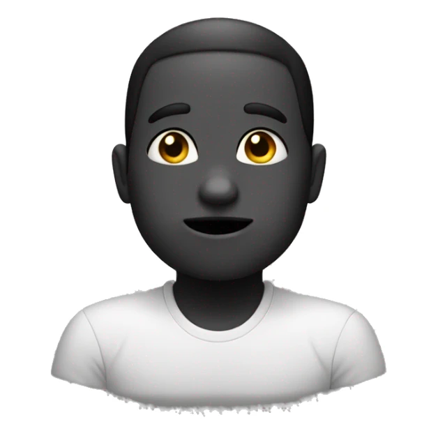 Shy blushing emoji black and white sticker