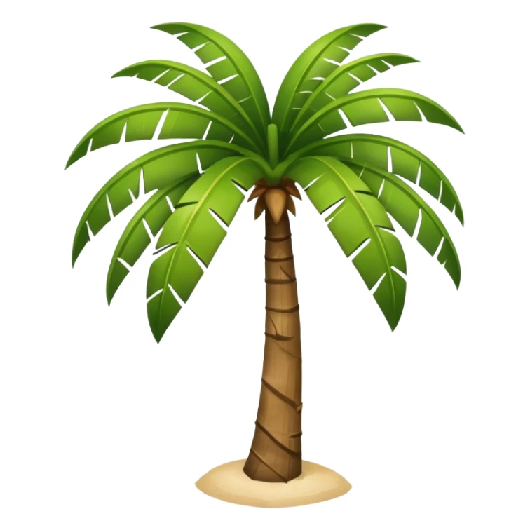 Counut tree with  coconutwhite background only white background sticker