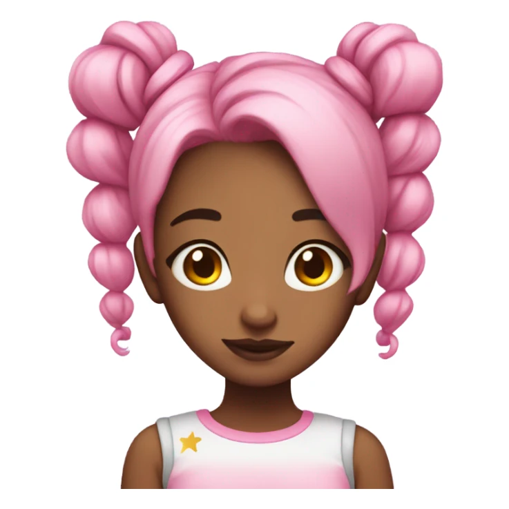 Cute girl with pink hair with spacebuns sticker