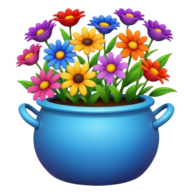 A circular pot of flowers  sticker