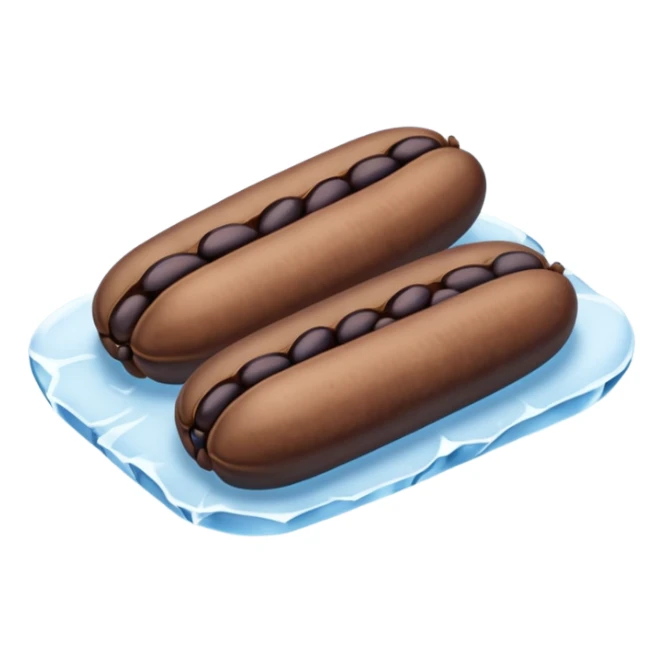 three brown beans not on a step and cover them in a layer of ice not with cubes on it not hot dogs black beans sticker
