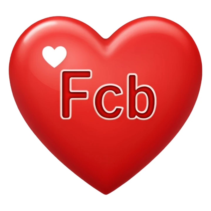 red heart on blue background and the letters F C B sticker