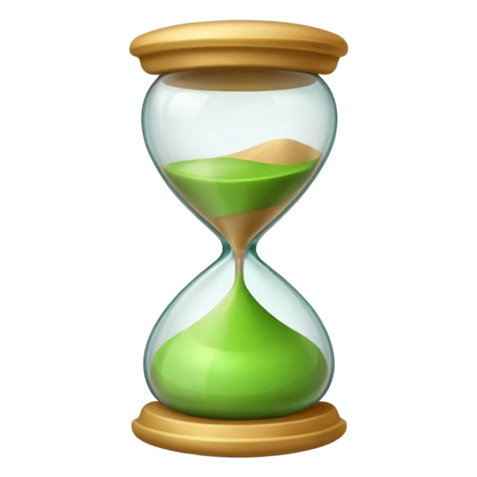 hourglass morphing emoji fading into checkmark emoji sticker