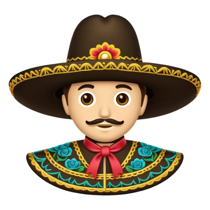 mariachi sombrero with intricate embroidery sticker