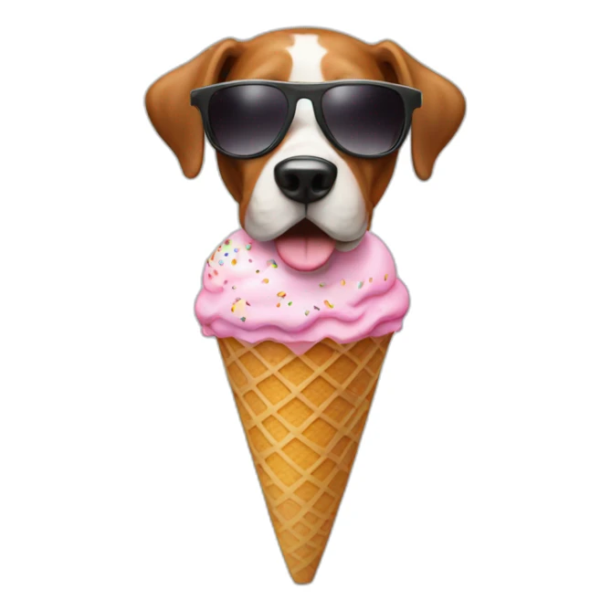 Dog sunglasses ice cream   sticker