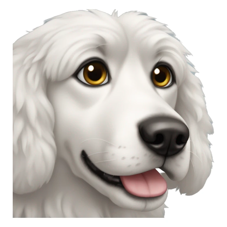 Black-and-white-dog-fluffy-black-eye-spot-on-one-eye sticker