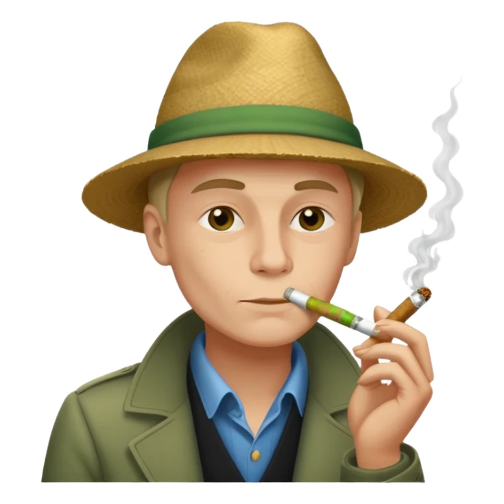 Emoji of Vytautas Eismontas smoking weed sticker