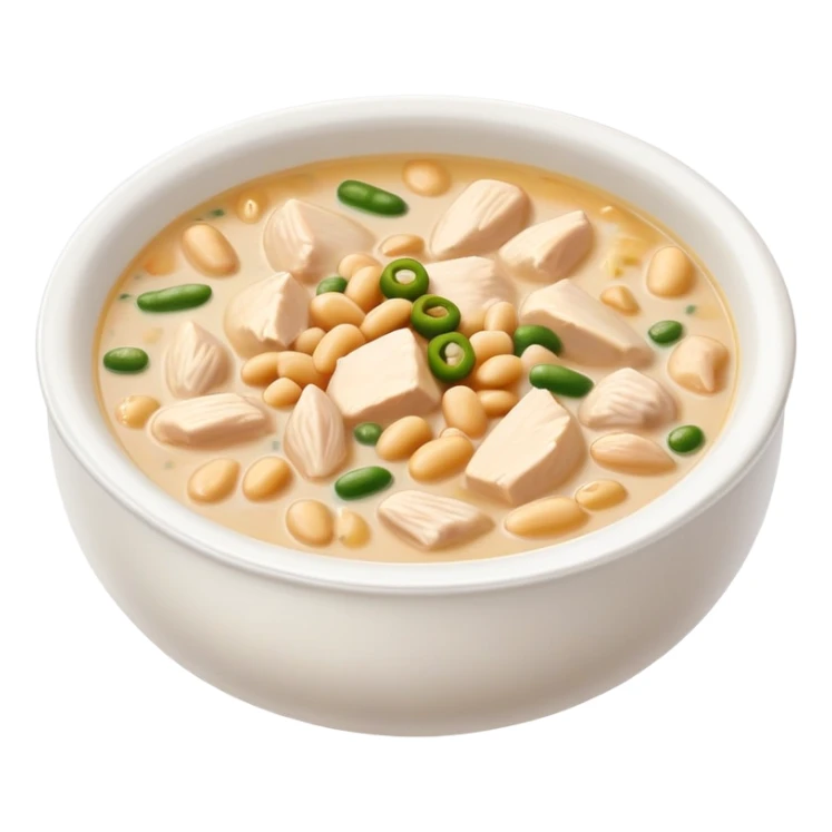 Bowl of white chicken chili soup sticker