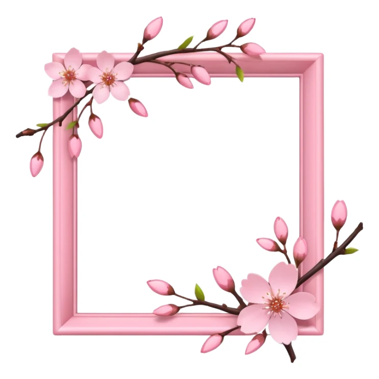 pink photo frame of a blossom sticker