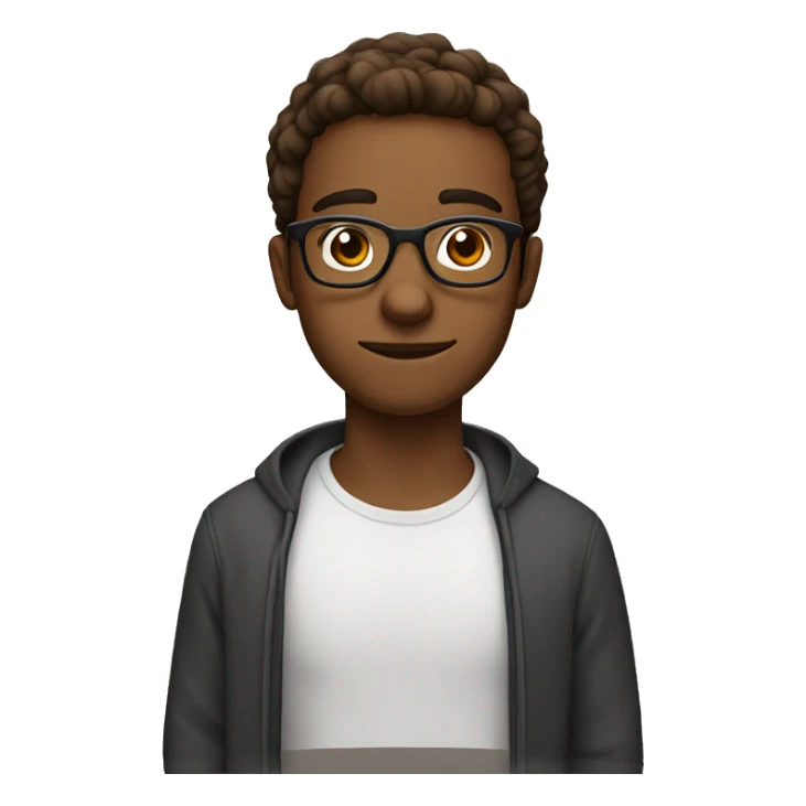 24 year old man with brown hir and glasses sticker