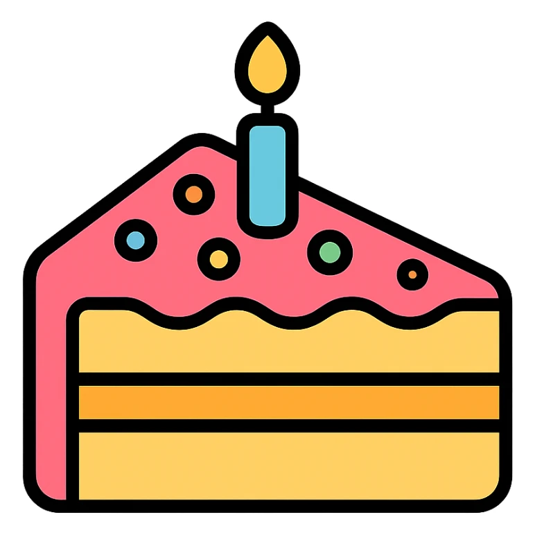 slice of funfetti birthday cake sticker