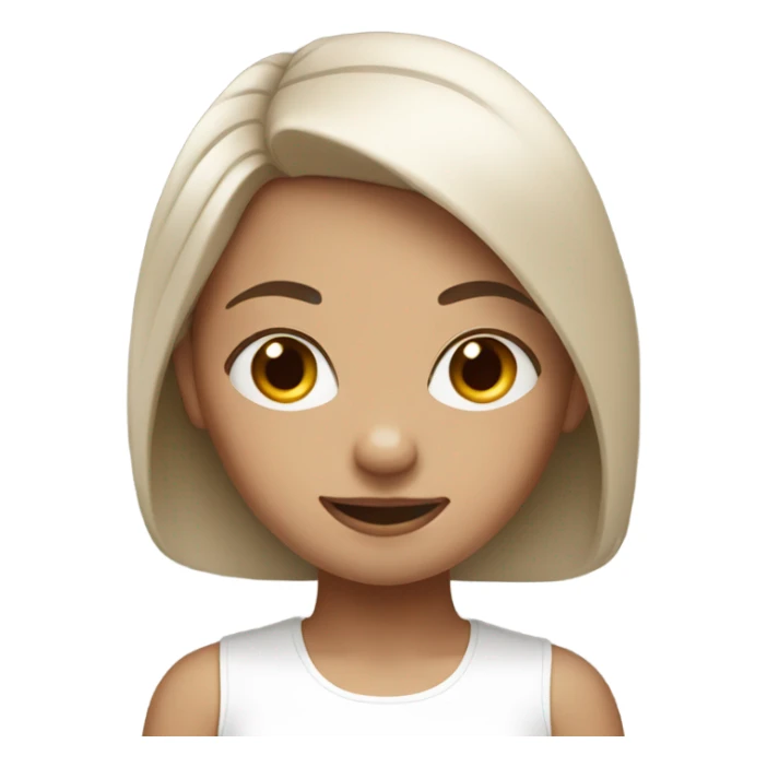 White Yoga girl with nose ring and brown hair sticker