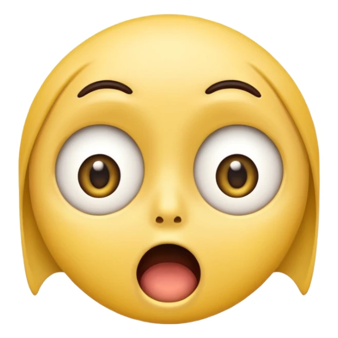 shocked face emoji, wide eyes, open mouth, expressive sticker
