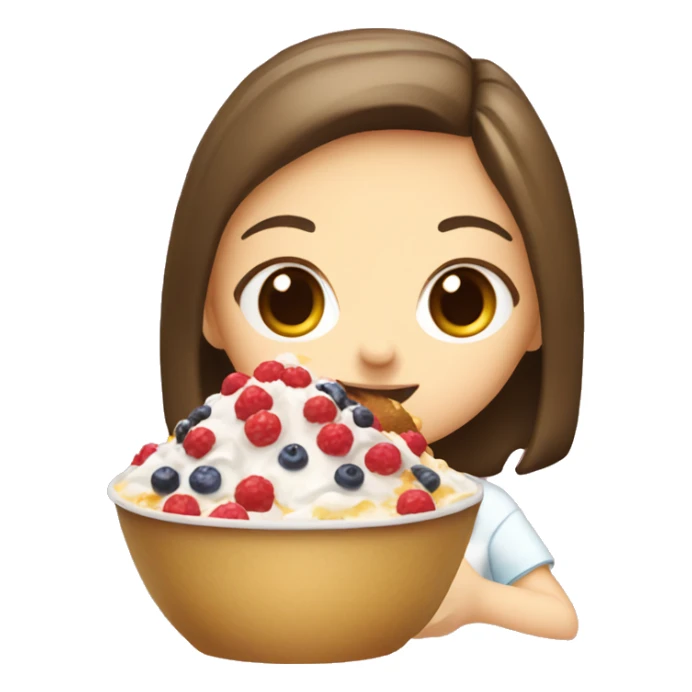 Girl eating bingsu sticker