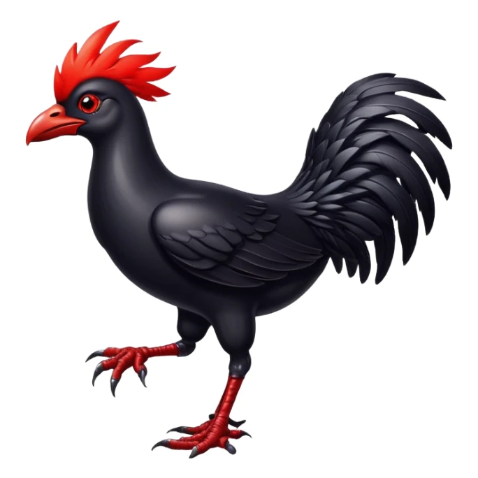 Black chocobo from Final Fantasy, sleek dark bird with red eyes sticker