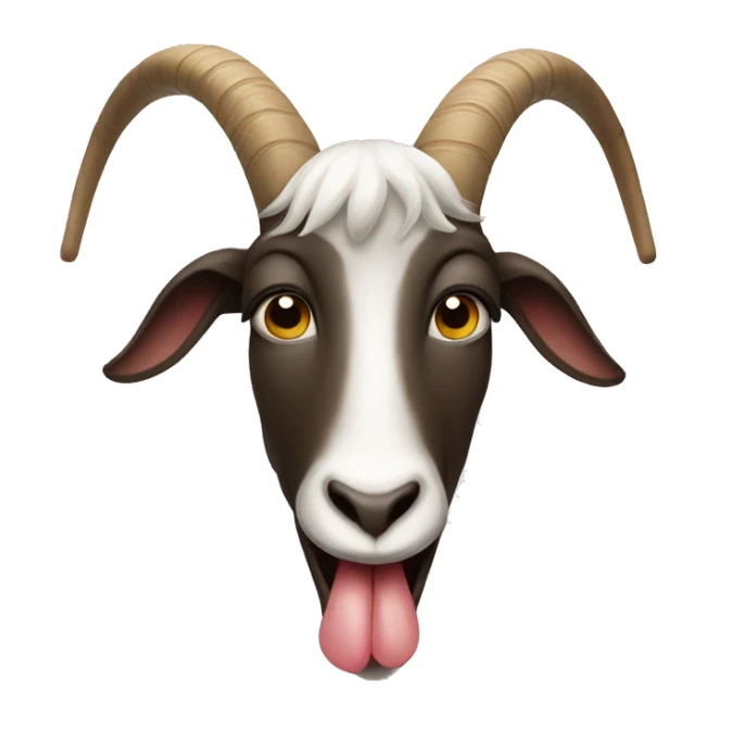 A face with a protruding tongue and a goat gesture sticker