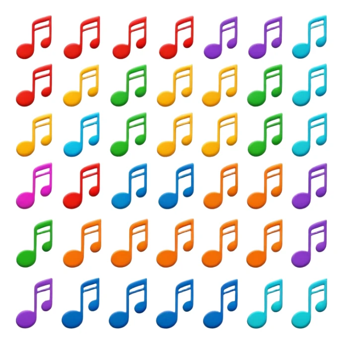 signos de musica de colores sticker