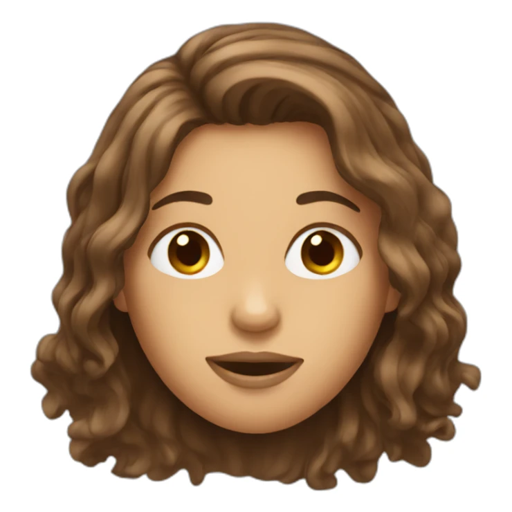 Messy long brown hair woman sticker