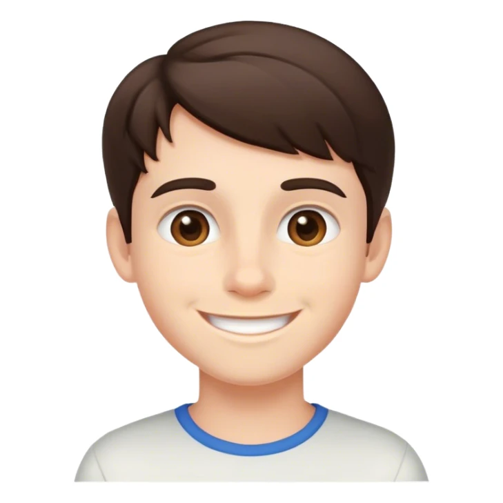 smiling brunette boy  sticker