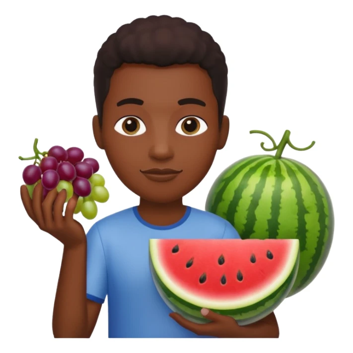 Black person holding watermelon and grapes sticker