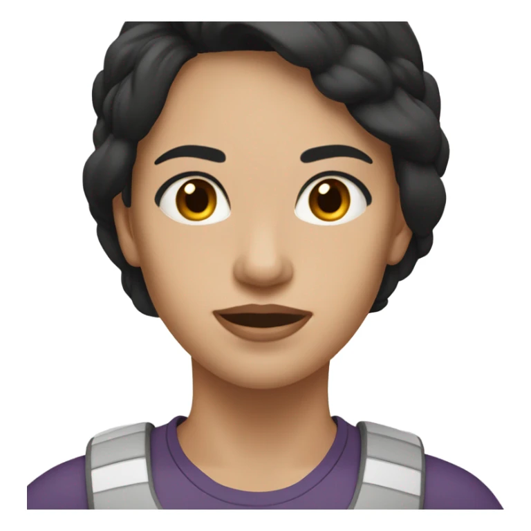 Running woman pale  light skin with medium length black hair brown eyes  sticker