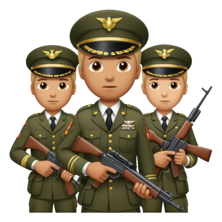 Thousand of gun men standing up sticker