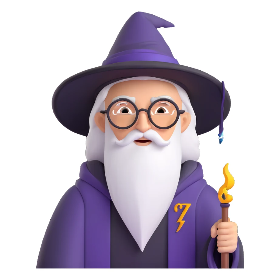 Harry Potter wizard with round glasses and lightning scar sticker