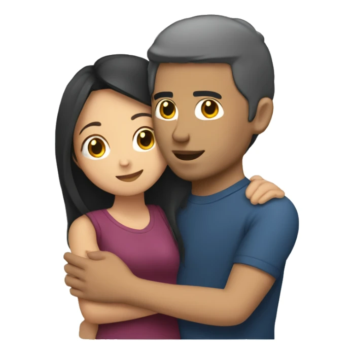 asian girl hugging lebanese man  sticker