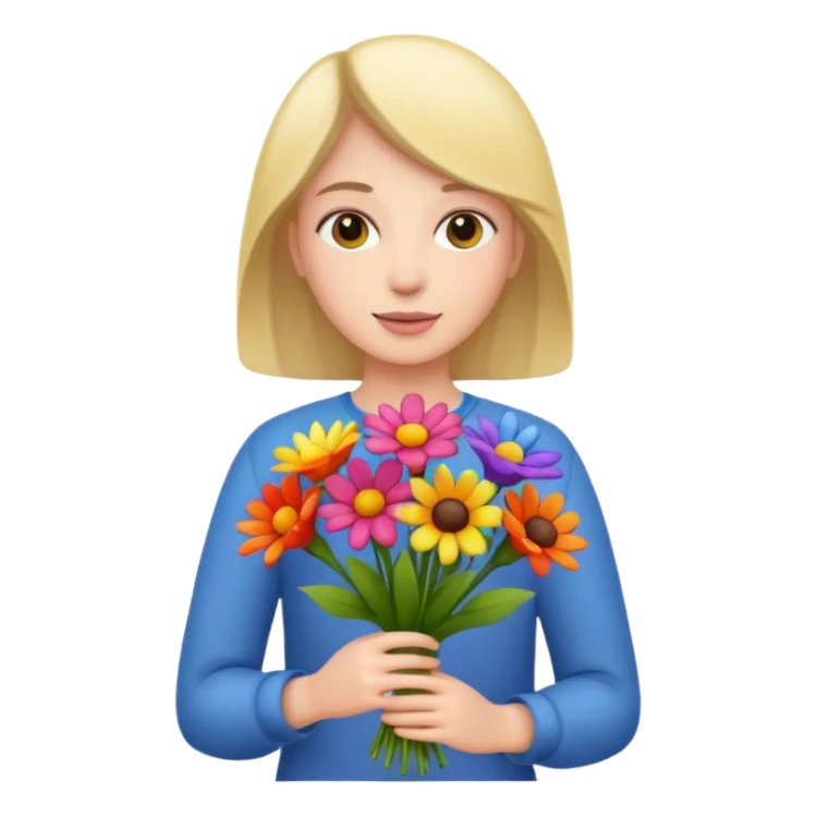 flower-bearing person sticker