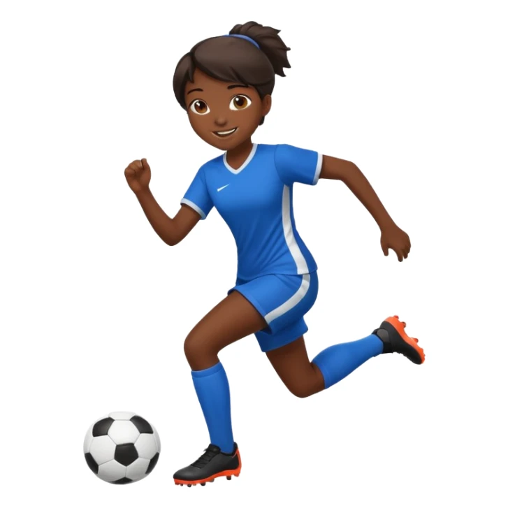 chica morena jugando futbol sticker