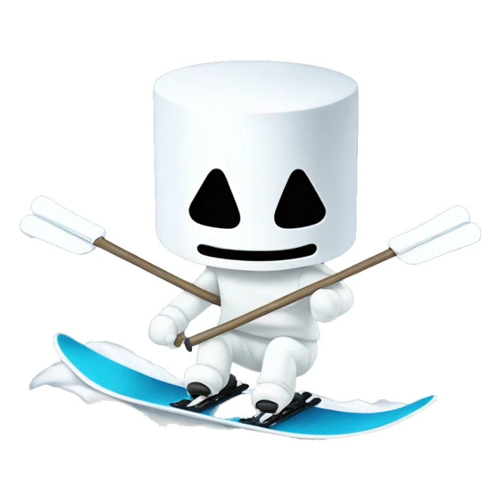Marshmello the dj on skis sticker