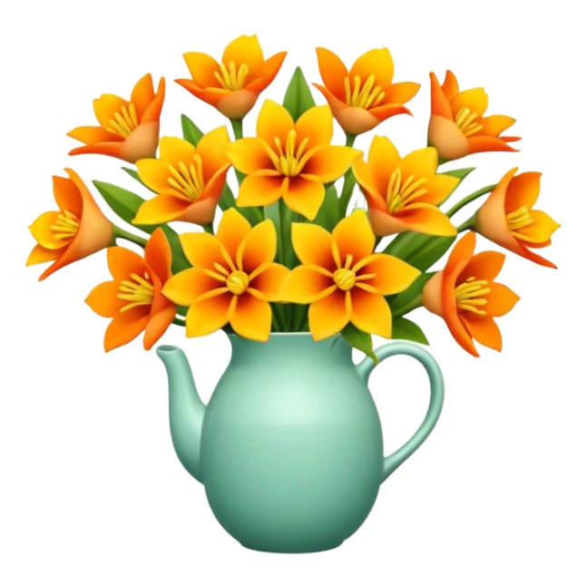 The bouquet of okas upside down on the table sticker