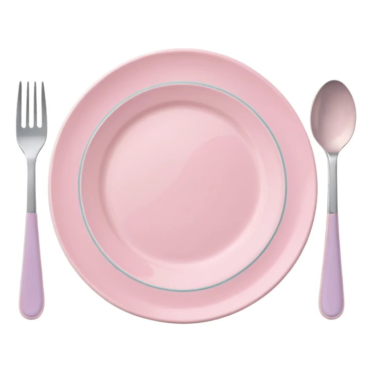 Make a plate with cutlery, light pink tones, but you can use other colors sticker