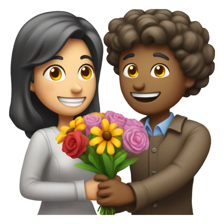 Man giving woman flowers  sticker
