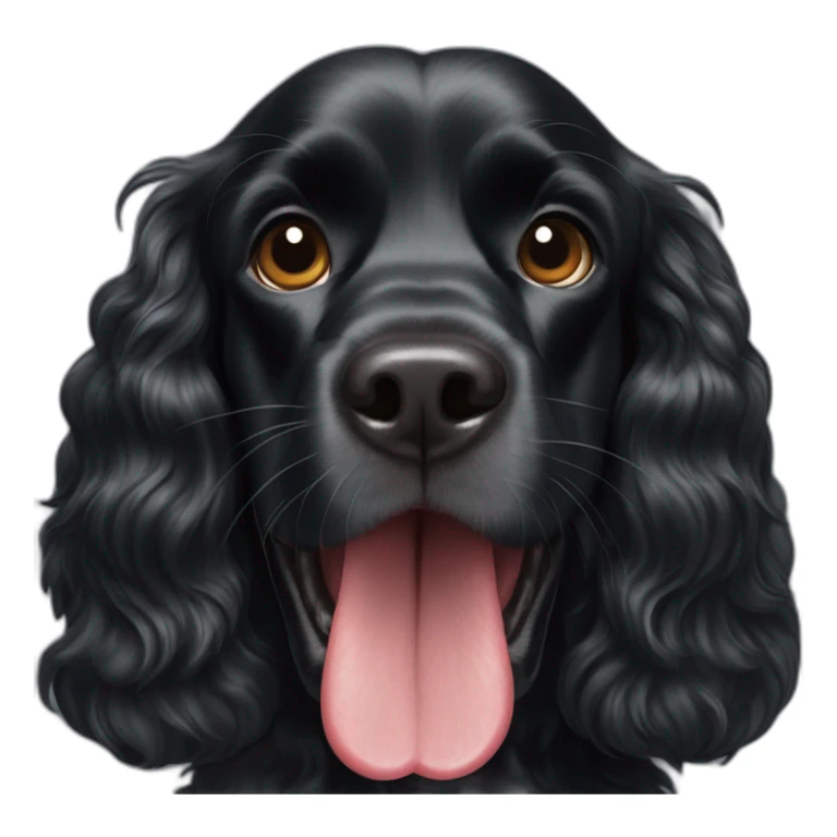 black-cocker-spaniel-tongue-out sticker