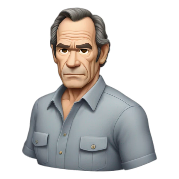 actor tommy lee jones cartoon wearing shirt sticker