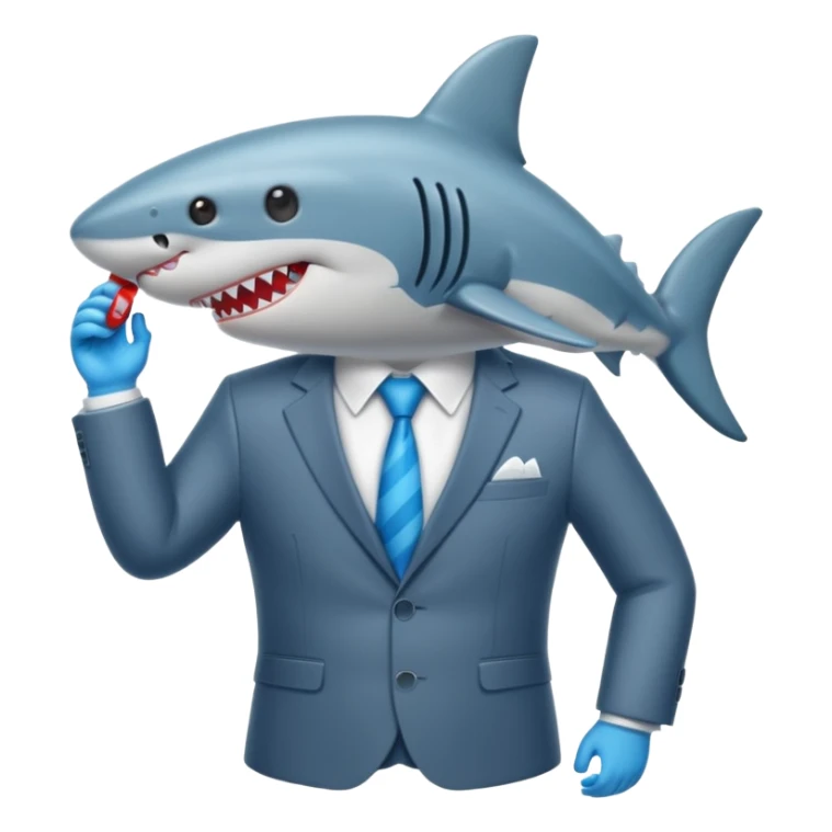 draw a vacuum sealed shark wearing a suit sticker