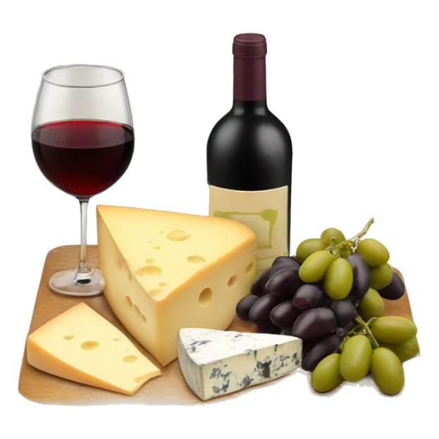 Cheese board and wine and green olives  sticker