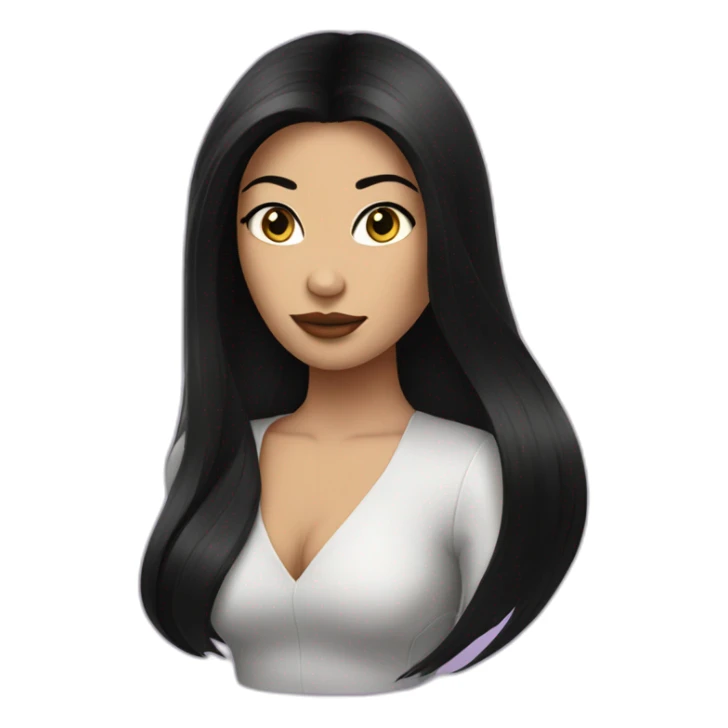 Femme fatale with long straight black hair sticker