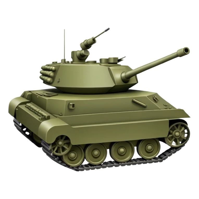Military battle tank with gun turret and treads sticker