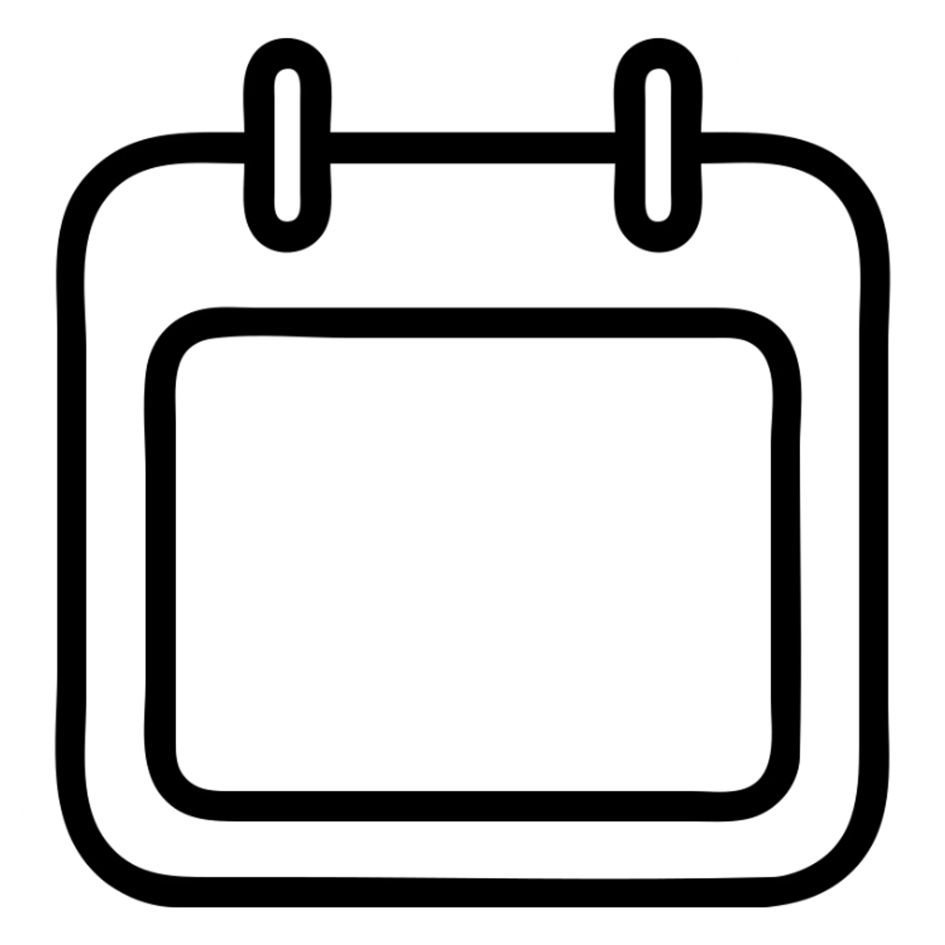 minimalist calendar icon with black lines sticker